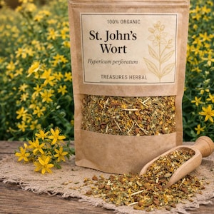 St. John’s Wort Herb | Hypericum Perforatum | Dried Herbal Tea, Natural Loose Herb Botanical Infusion