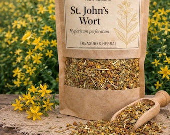 St. John’s Wort Herb | Hypericum Perforatum | Dried Herbal Tea, Natural Loose Herb Botanical Infusion