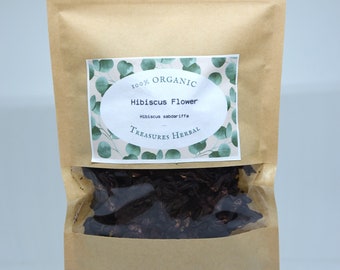 Hibiscus Flowers, Hibiscus Sabdariffa, Natural Herbs, 100% Pure Pesticide Free, Organic, Dried Herbs, Hibiscus Tea, Culinary Grade, Hibiscus