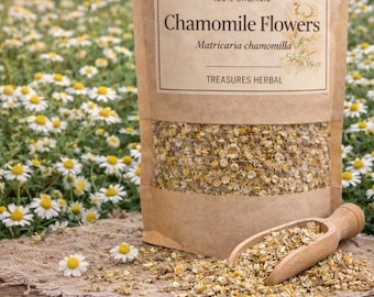 Kamillenblüten | Matricaria Chamomilla | Getrockneter Kräutertee | Natürliche lose Blume | Botanische Infusion