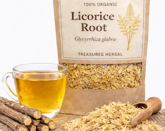 Raiz de alcaçuz | Glycyrrhiza glabra | Chá de raiz doce | Ervas secas | Infusão botânica | Chá de ervas