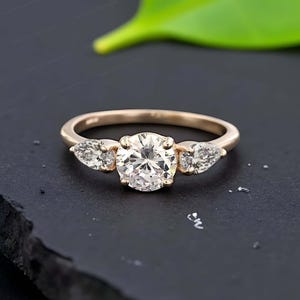 Moissanite Ring Engagement Ring, Wedding Ring Stacking Ring, Diamond Ring, Vintage Ring, Promise Ring, 14K Gold Silver Ring, Christmas Gift