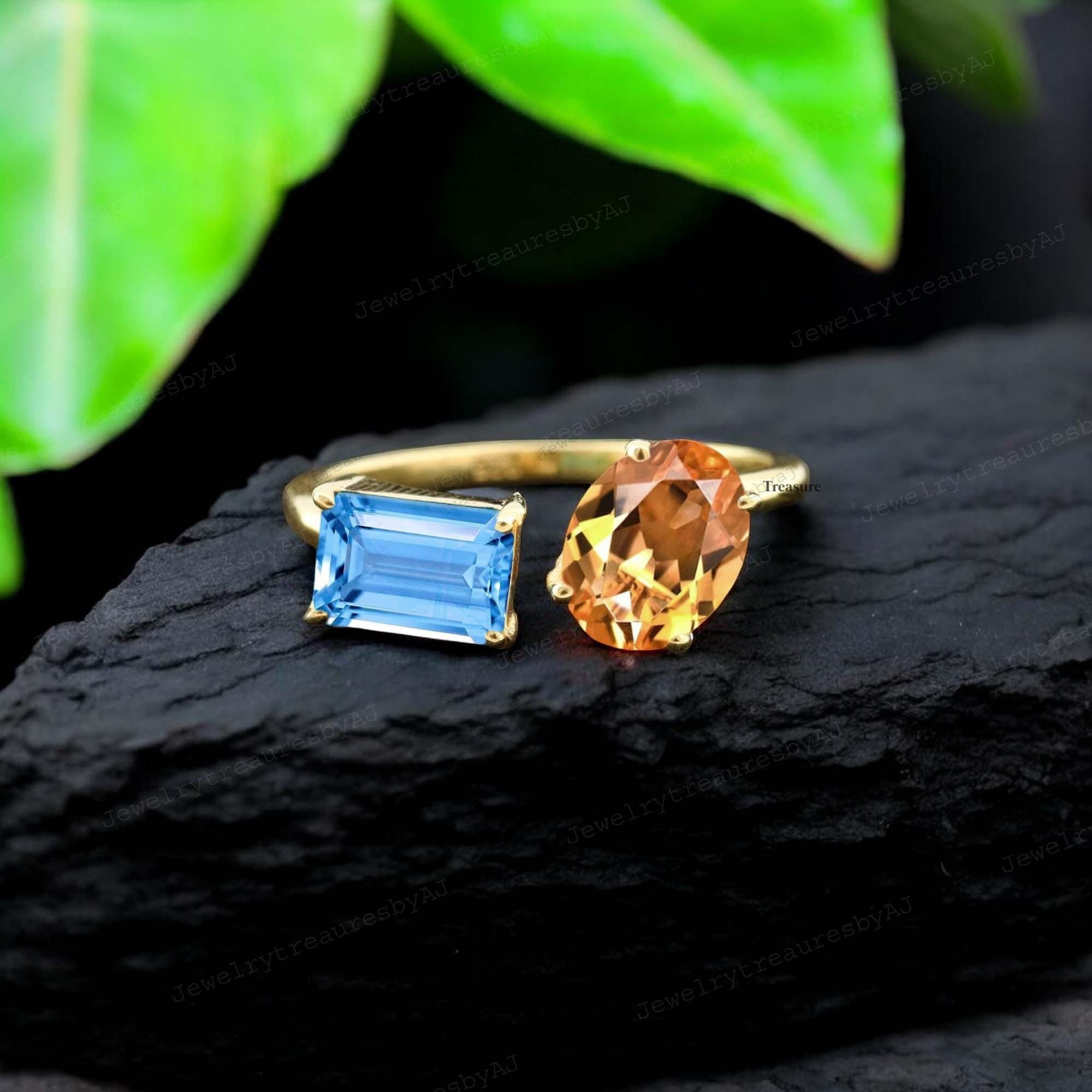 Topaz Citrine Ring Etsy Canada