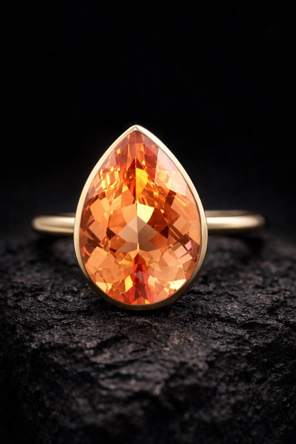 AAA+ pierre précieuse lâche naturelle 17,20 ct saphir orange feu coupe