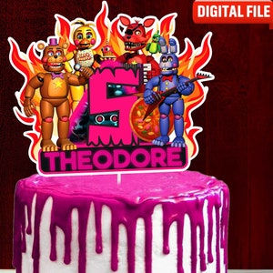Video Gamer FNAF Freddys LOLbit Image Edible Birthday Cake Topper