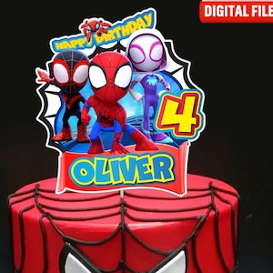 Printable Spidey and His Amazing Friends Cake Topper double-sided, Birthday Party for Kids, Spidey Cake Decoration, Spidey Party