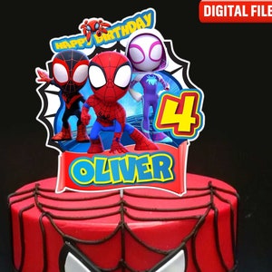 Printable Spidey and His Amazing Friends Cake Topper double-sided, Birthday Party for Kids, Spidey Cake Decoration, Spidey Party