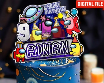 Printable Among Us Cake Topper, Birthday Party for Kids, Among Us Cake Decoration, Among Us. DIGITAL FILE.
