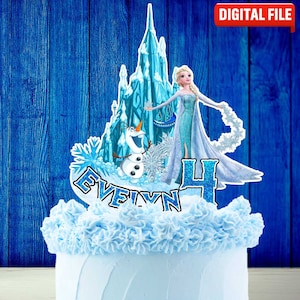 Printable Frozen Cake Topper, Frozen Birthday Party Cake Topper, Birthday Party for Kids, Elsa Frozen Cake Decoration, DIGITAL FILE