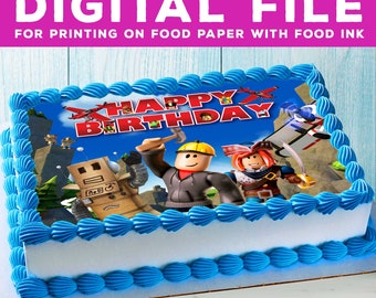 Instant download. Without personalization. Printable cake Roblox, cake Roblox DIGITAL FILE. Design is for food printing only! A4