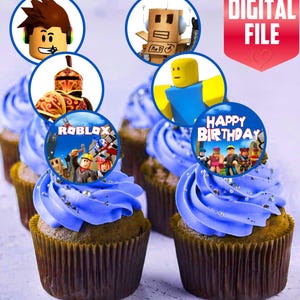 Download immediato. Senza personalizzazione Roblox Cupcake Toppers, Birthday Party Cupcakes Roblox. Dimensioni 4,3 cm (1,5748 in)