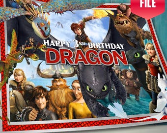 How to Train Your Dragon Cake Topper, Kids Birthday (Digital File)