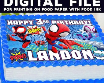 Spidey and Friends Cake Topper, Birthday Party Decoration (Digital File)