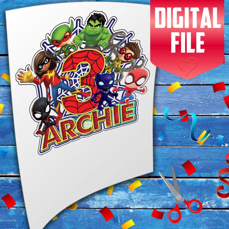 Printable Superheros Superheros Cake Topper Birthday Party - Etsy