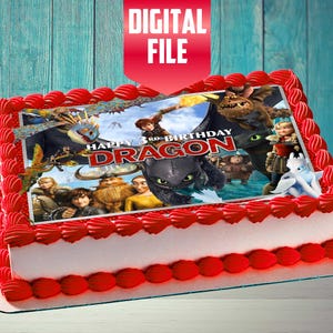 Printable cake How to Train Your Dragon, Birthday Party for Kids, cake How to Train Your Dragon DIGITAL FILE.