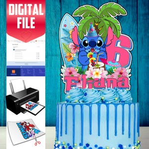 Stitch Digital Cake Topper – Printable Birthday Party Decoration for Kids