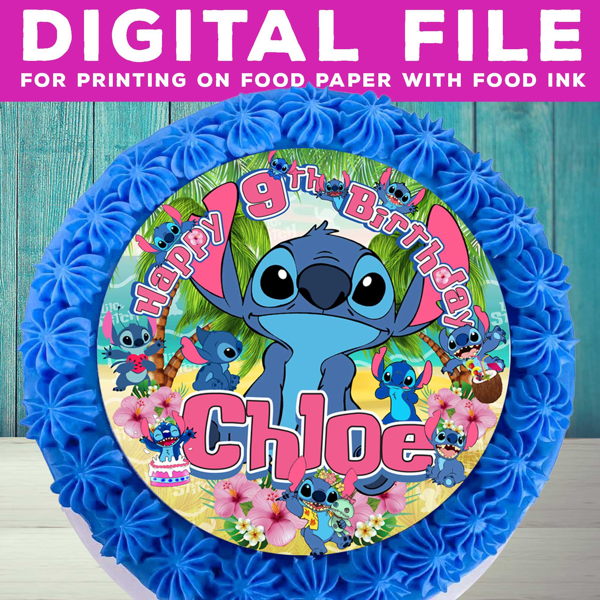 SUPPORTO PER TORTA Commestibile Lilo E Stitch Torta Immagine Torta Immagine Zucchero TESTO EUR