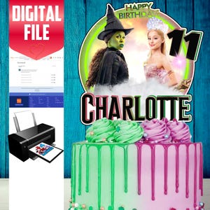 Wicked Digital Cake Topper – Printable Birthday Party Decoration for Kids