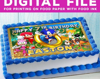 Printable DIGITAL FILE cake, Birthday Party for Kids, cake Decoration. Design is for food printing only! full pageA4