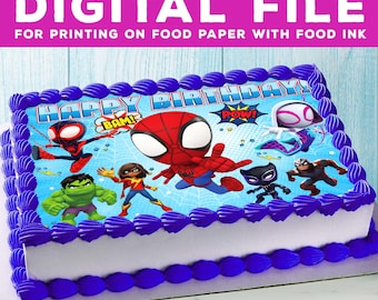 Spidey and Friends Cake Topper, Birthday Party Decoration (Digital File A4)