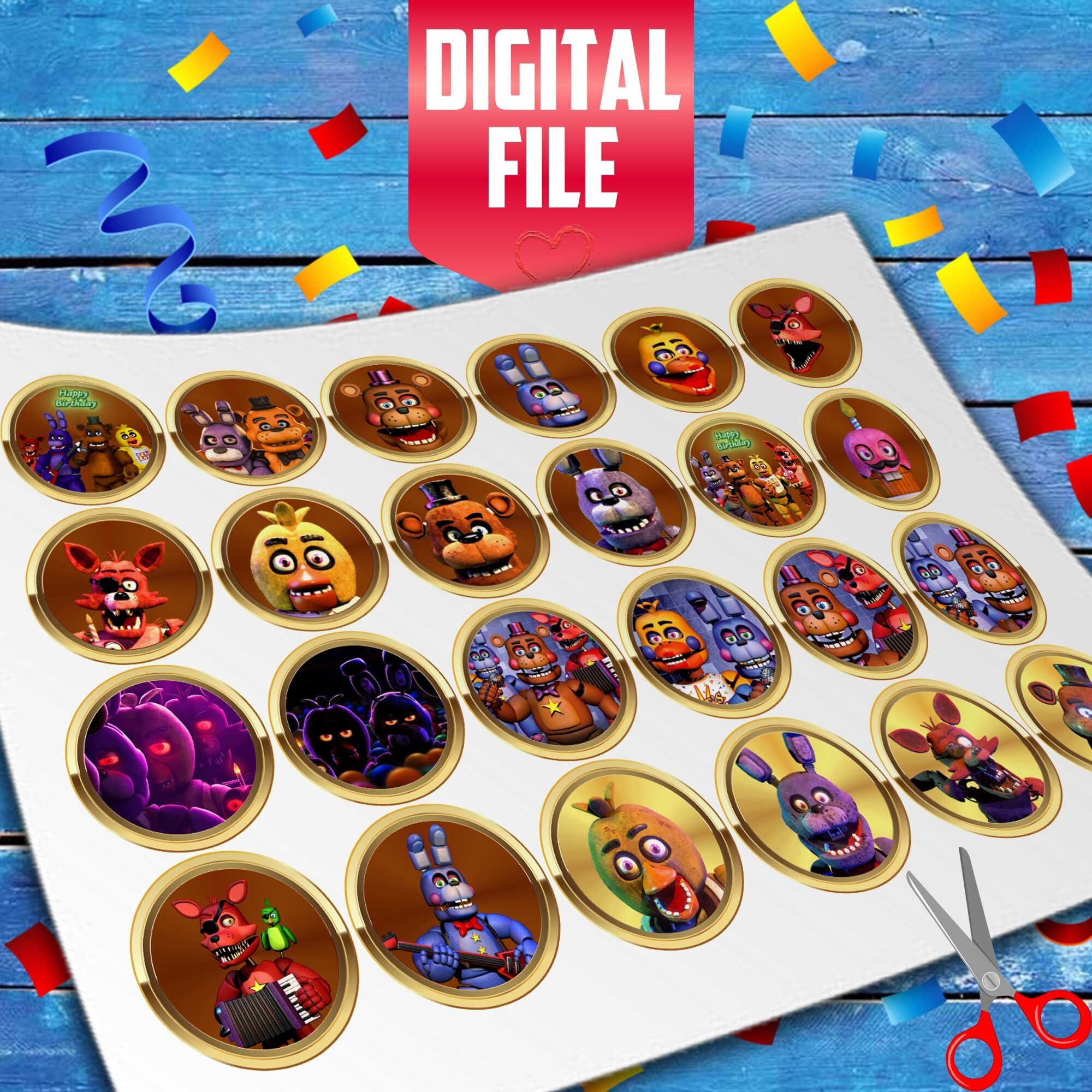 Random Treasures - Prepping for my daughter's birthday party. It's a FNAF  theme and these are stickers that will go in their goodie bags!  #themedstickers #customstickers #bdaygiveaway #daughtersbirthday