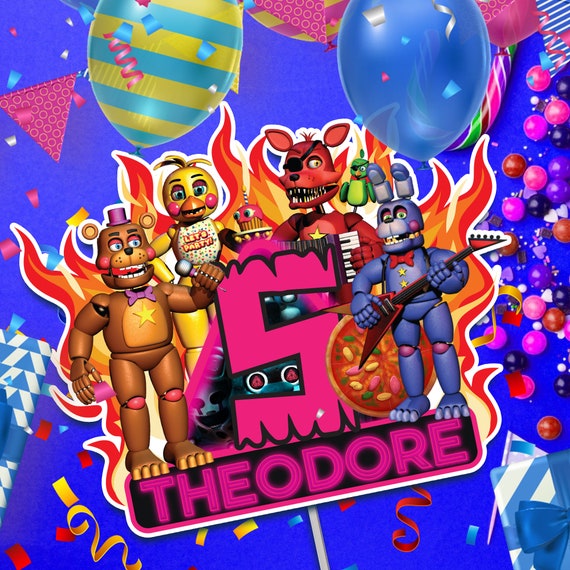 Fnaf Birthday Party Decor, Cake Toppers Balloons