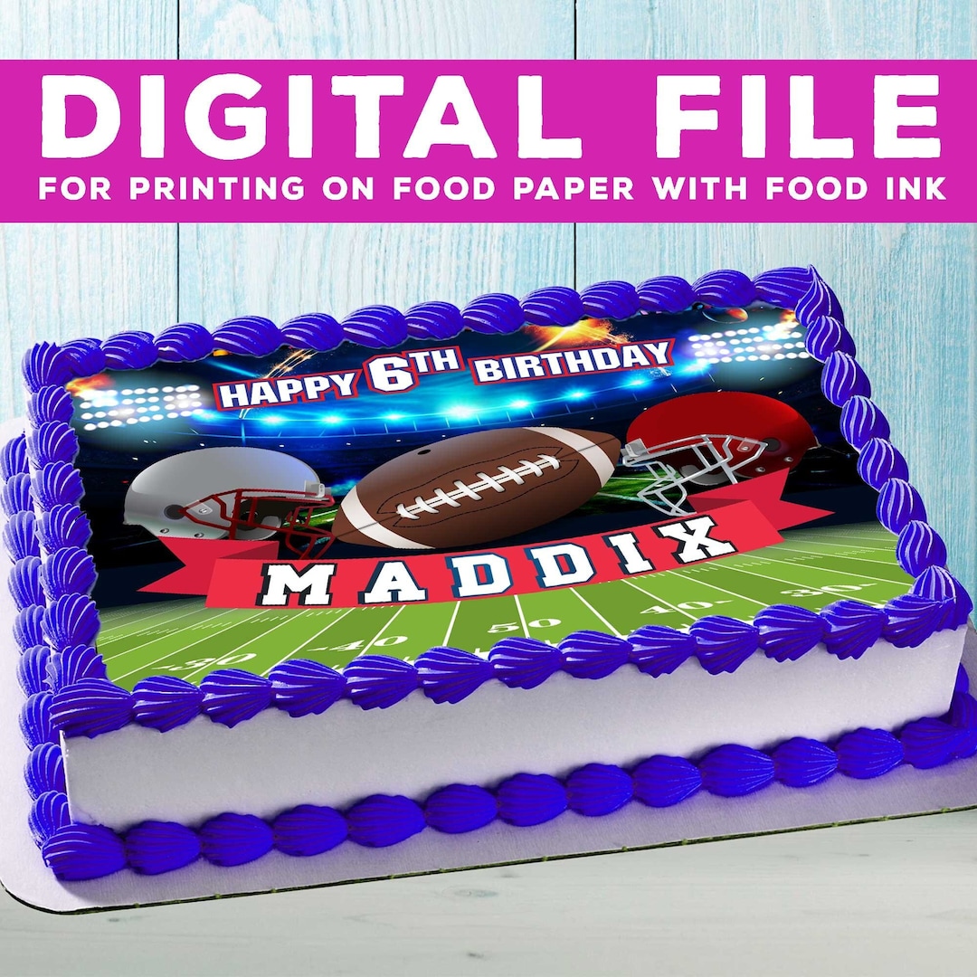 Afdrukbare cake American football, cake American football DIGITAAL BESTAND.  Ontwerp is alleen bedoeld voor het bedrukken van voedsel! 8,5 x 10,5 inch -  Etsy België, image size:1080x1080