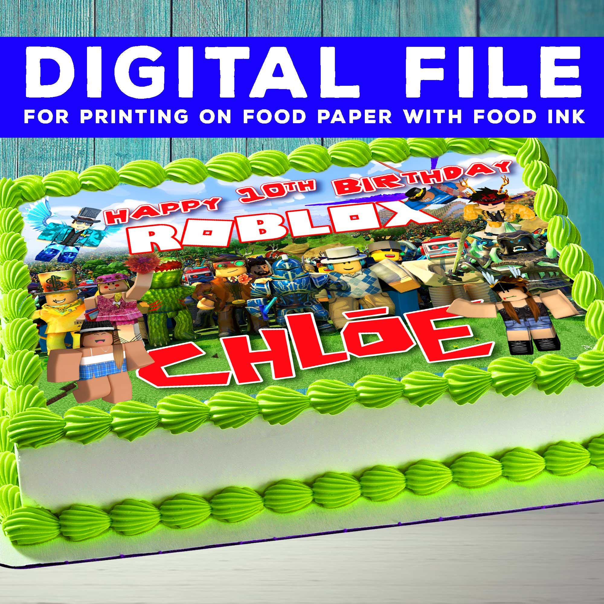 Printable cake Roblox, cake Roblox DIGITAL FILE, Birthday Party for Kids. Design is for food printing only!