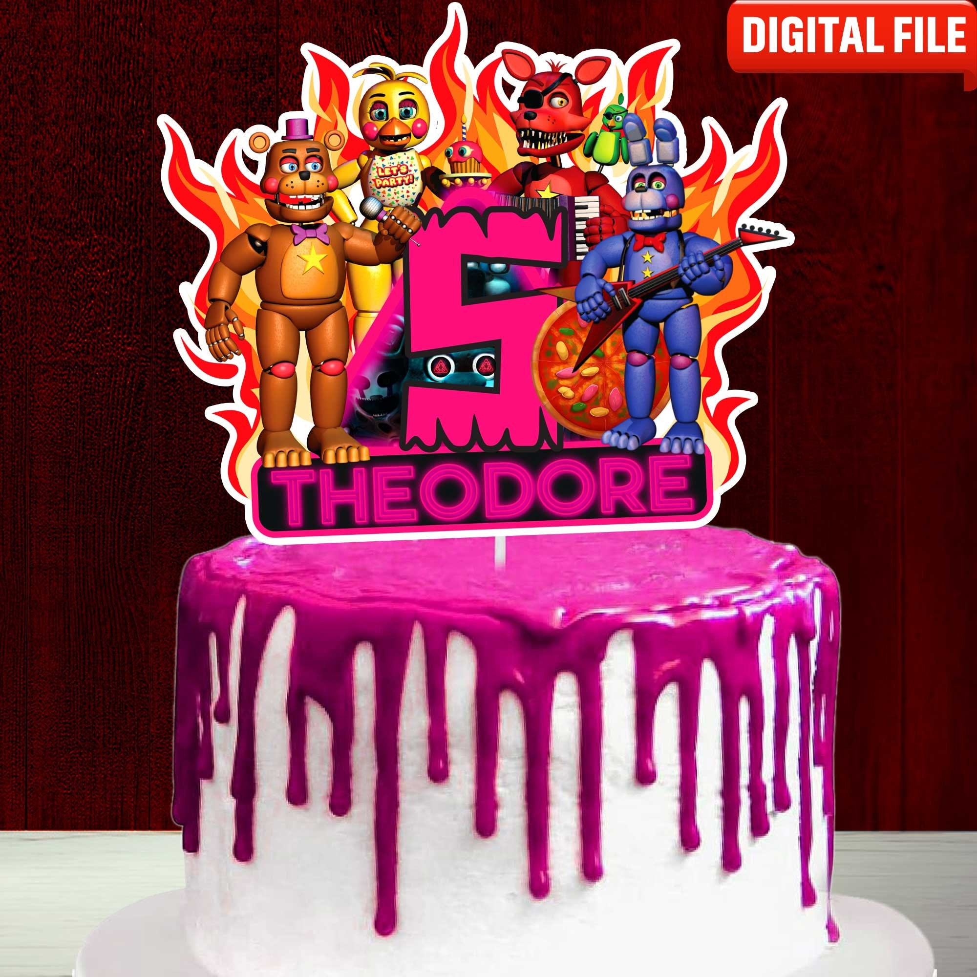 Set of 4 Five Nights at Freddy's Edible Cake Toppers - Pre-cut Options –  Decorua