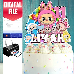 Printable Labubu Cake Topper, Labubu Birthday Party for Kids, Labubu Cake Decoration, Labubu Party- DIGITAL FILE Labubu