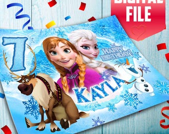 Frozen Cake Topper, Birthday Party, Food Printing (Digital File)