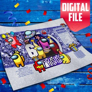DIGITAL FILE Among Us Chip Bag Label, Chip Bags Party Favor, Among Us ...