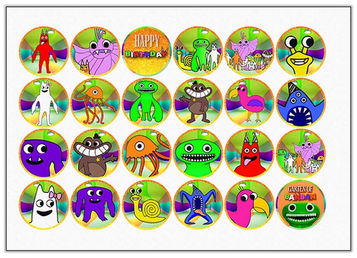 Printable Cupcakes Garten of Banban Birthday Party for Kids Etsy Canada
