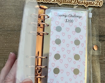 12 Month Savings Challenge Binder | Scratch Off Savings Challenge | Cash Stuffing Binder | Save 1250 Dollars | Budget Binder