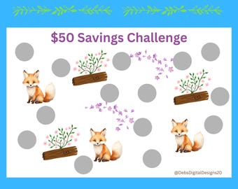 Mini Savings Challenge Scratch Off Fox