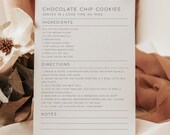 Editable Recipe Cards For Bridal Shower, Printable Recipe Book Template, Double Sided, Recipe Binder Insert, Custom 8.5x11 A4 A5 5x7 5.5x8.5