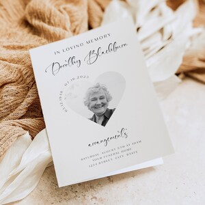 Minimal Funeral Program Template, Simple Obituary Template For Funeral Memorial Service, Ceremony Program, Printable Order Of Service, #F48