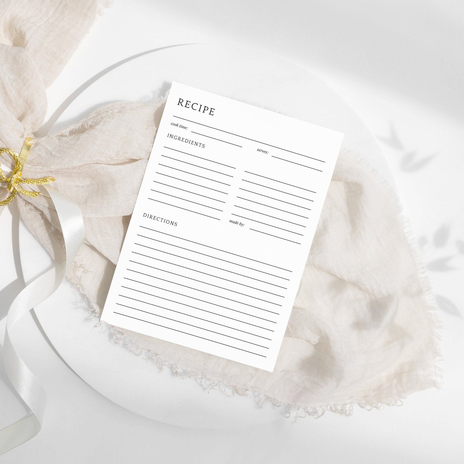 Editable Recipe Template Double Sided Card, Printable Baking Template ...