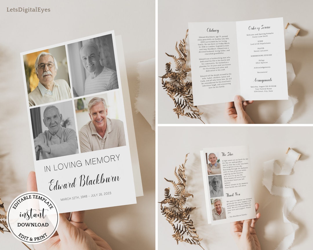 Order Of Service Funeral Modern