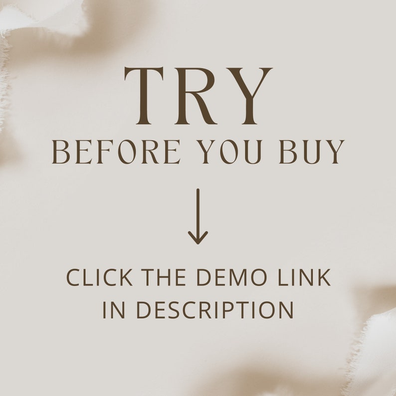 May include: Text on a white background that reads "TRY BEFORE YOU BUY" with an arrow pointing down and the text "CLICK THE DEMO LINK IN DESCRIPTION" below.