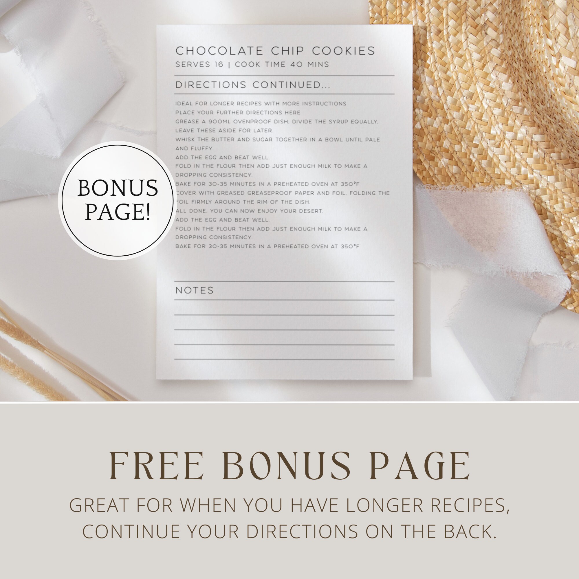 Editable Recipe Cards for Bridal Shower, Printable Recipe Book Template, Double Sided, Recipe ...