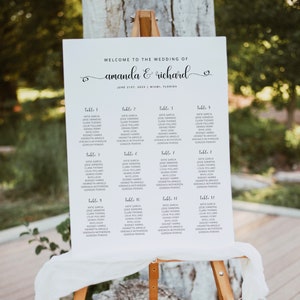 Large Sophisticated Seating Chart Template, Printable Elegant Wedding Seating Chart, Printable Wedding Seating Chart Sign, Minimal Signage