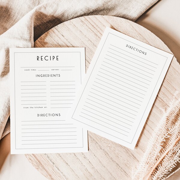 Recipe Binder Pages - Etsy
