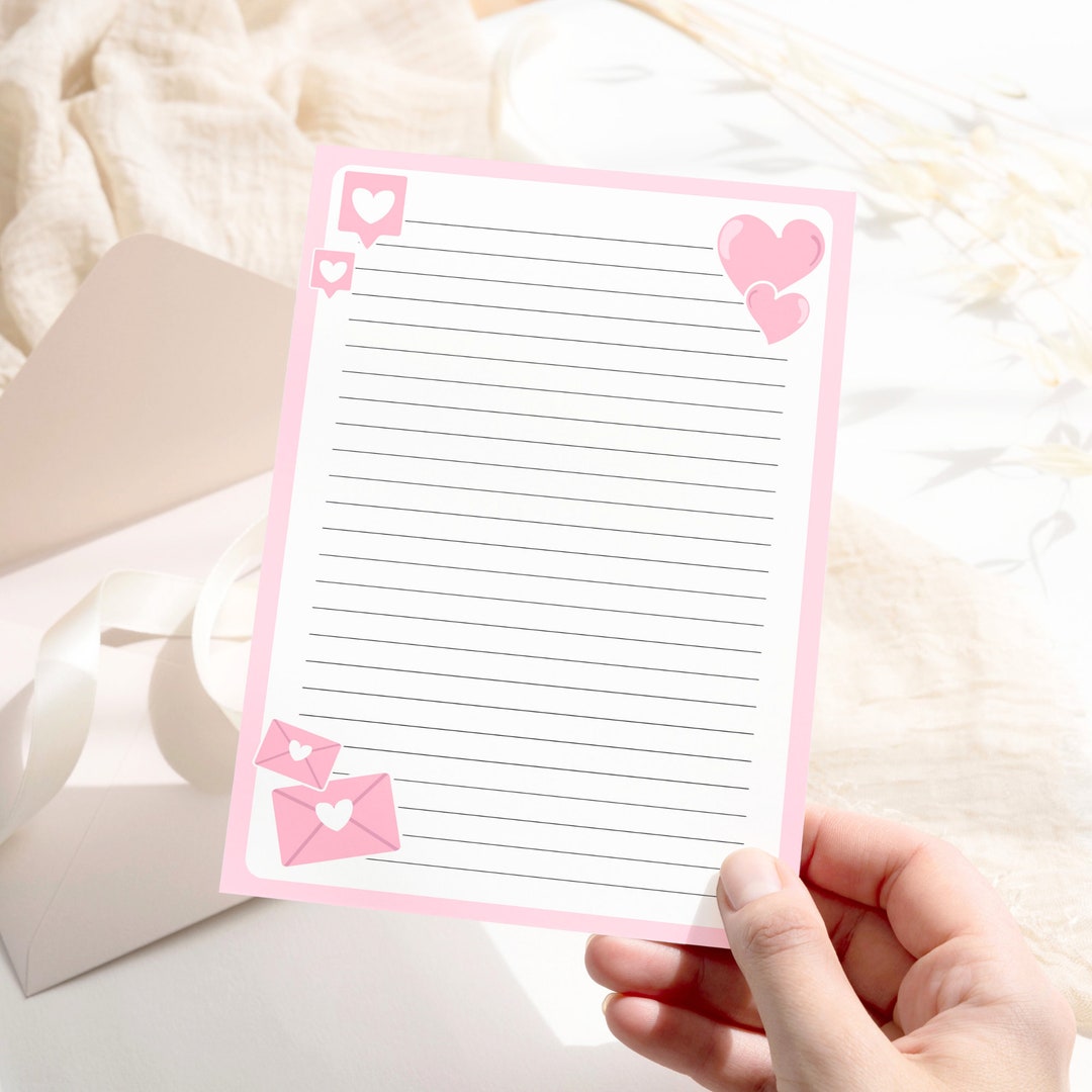 Valentines Day Printable Stationary, Love Hearts Paper Template, Romantic Sheet, Cute to Do List ...