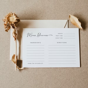 Custom Recipe Cards Template Printable Recipe Index Cards Minimalist Recipe Editable For Recipe Box Simple Recipe Print DIY 4x6 5x7 A5 A6