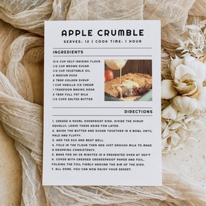 Printable Recipe Card Template, Cocktail Drinks For Recipe Box, Digital Bridal Shower Card For Binder, Editable Personalized Sheet A4 A5 5x7