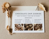 Minimal Recipe Template, Modern Recipe Cards, Bridal Shower Recipe, Editable Recipe Template, Personalized Recipe, Drink Recipe Cards, 4x6