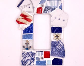 Atlantic Ocean Mosaic Light Switch Cover – Coastal Maine Nautical Decor