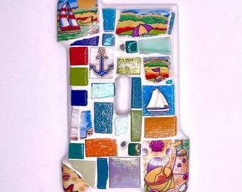 Fun at the Beach mosaic toggle lightswitch cover