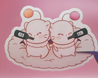 FFXIV Moogle Drinking Buddies Sticker